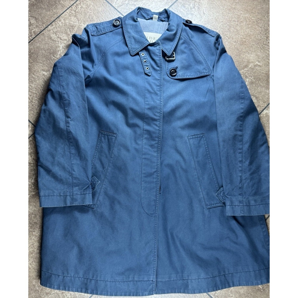 Burberry Brit Women's US10 Trench Coat Blue Removable Hood 175/92A